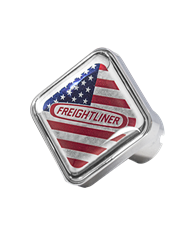 DLPCK-FL1-S-USA-Freightliner Logo Square Knob US Flag Red/Chrome