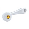 UP24015-Chrome Die-Cast Window Crank With 16-Spline 7/16  OD Adapter - Amber Crystal