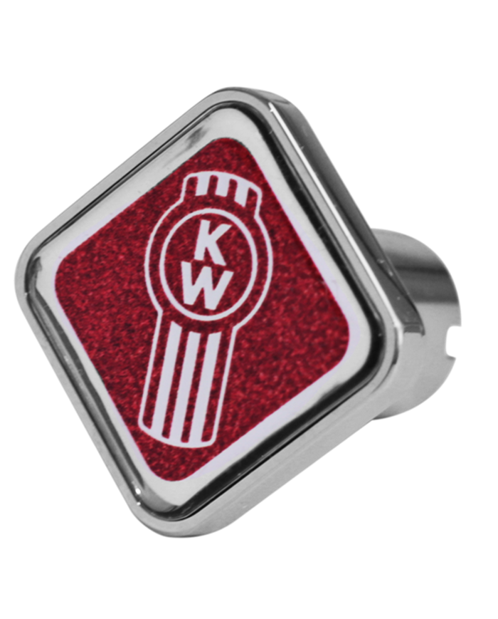 DLPCK-KW1-S-5781-Kenworth Logo Square Knob Metallic Red 481