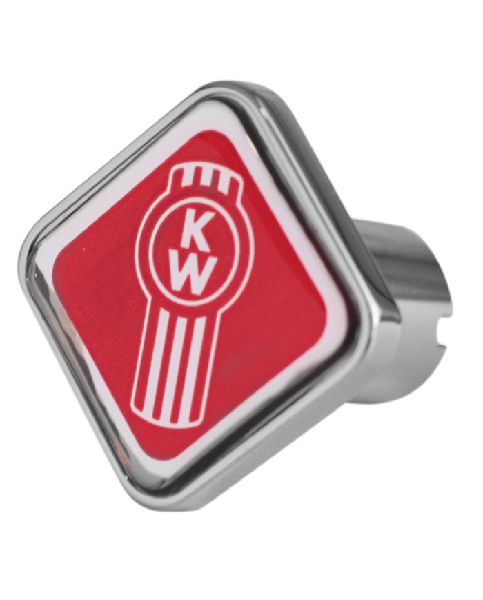 DLPCK-KW1-S-6340-Kenworth Logo Square Knob Red 440 DLPCK-KW1-S-6340-Kenworth Logo Square Knob Red 440