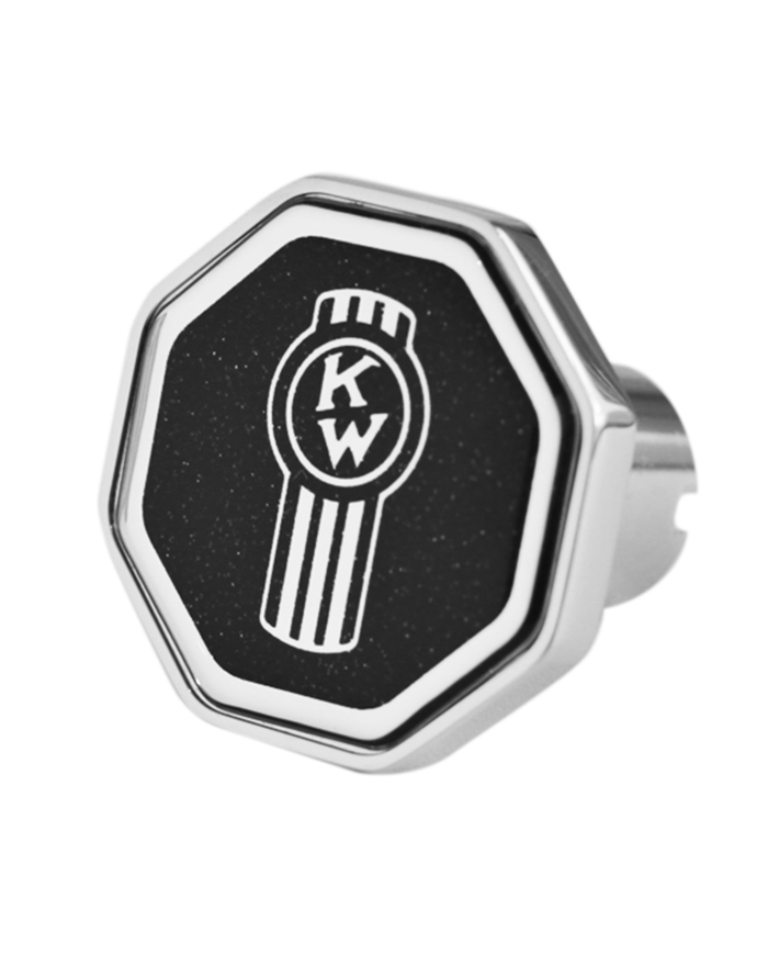 DLPCK-KWO-O-5778-Kenworth Old Logo Octagon Knob Metallic Black 195 DLPCK-KWO-O-5778-Kenworth Old Logo Octagon Knob Metallic Black 195