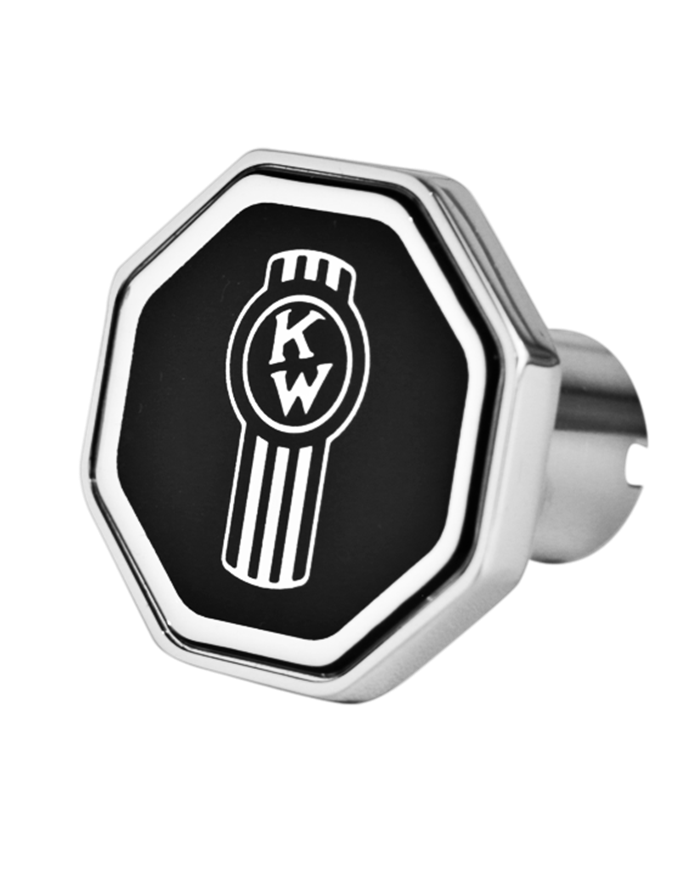 DLPCK-KWO-O-6090-Kenworth Old Logo Octagon Knob Black 190 DLPCK-KWO-O-6090-Kenworth Old Logo Octagon Knob Black 190