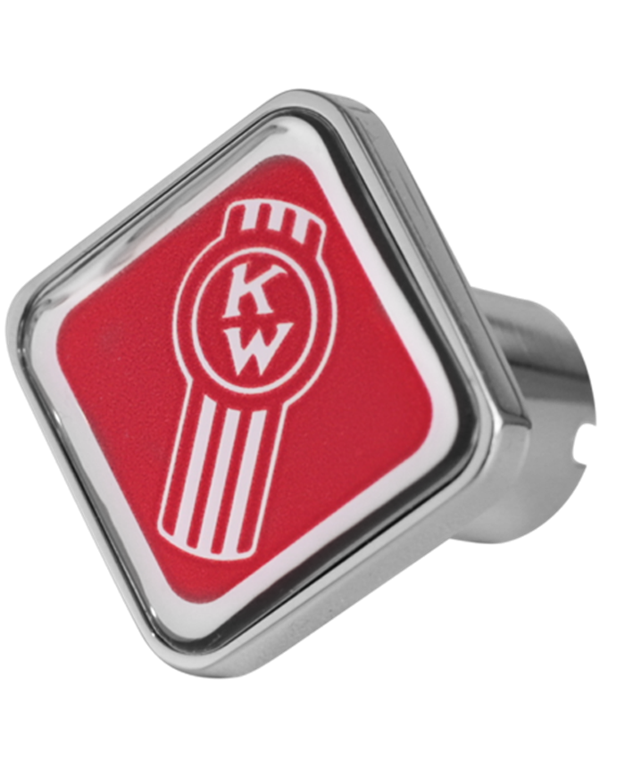 DLPCK-KWO-S-6340-Kenworth Old Logo Square Knob Red 440