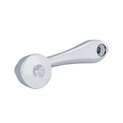 UP24015-1-Chrome Die-Cast Window Crank With 16-Spline 7/16  OD Adapter - Indented