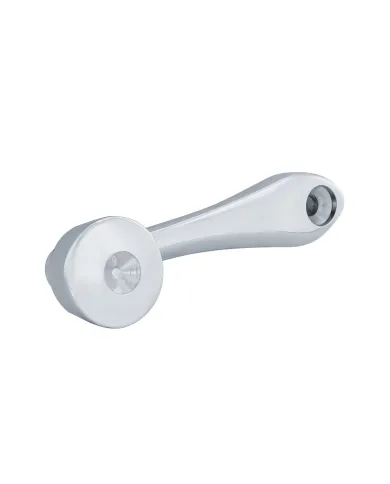 UP24015-1-Chrome Die-Cast Window Crank With 16-Spline 7/16  OD Adapter - Indented