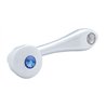 UP24016-Chrome Die-Cast Window Crank With 16-Spline 7/16  OD Adapter - Blue Crystal