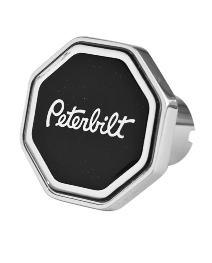 DLPCK-PB-O-5778-Peterbilt Logo Octagon Knob Metallic Black 195 DLPCK-PB-O-5778-Peterbilt Logo Octagon Knob Metallic Black 195