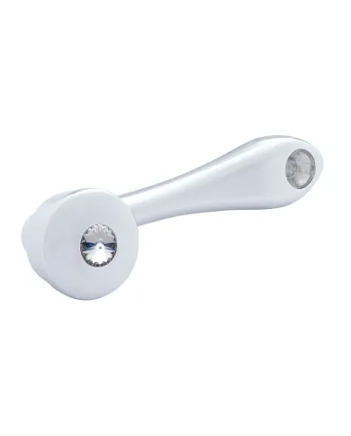 UP24017-Chrome Die-Cast Window Crank With 16-Spline 7/16  OD Adapter - Clear Crystal