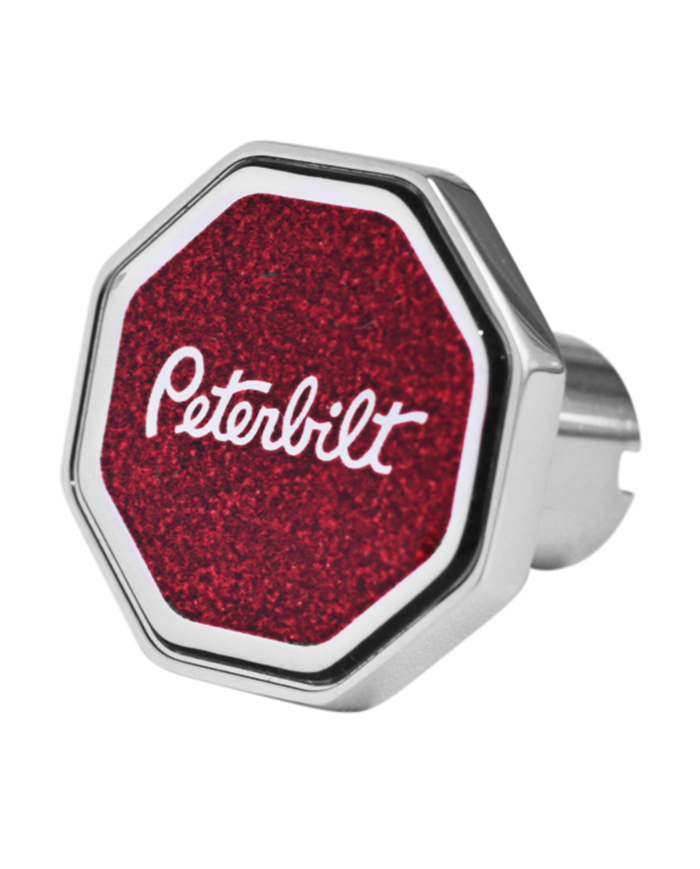 DLPCK-PB-O-5781-Peterbilt Logo Octagon Knob Metallic Red 481
