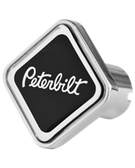 DLPCK-PB-S-5778-Peterbilt Logo Square Knob Metallic Black 195