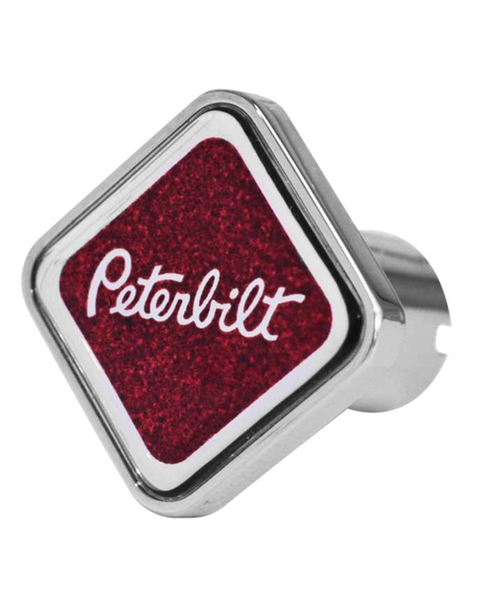 DLPCK-PB-S-5781-Peterbilt Logo Square Knob Metallic Red 481