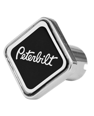 DLPCK-PB-S-6090-Peterbilt Logo Square Knob Black/Chrome 190
