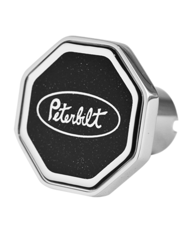 DLPCK-PB1-O-5778-Peterbilt Oval Logo Octagon Knob Metallic Black 195 DLPCK-PB1-O-5778-Peterbilt Oval Logo Octagon Knob Metallic Black 195