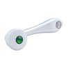 UP24018-Chrome Die-Cast Window Crank With 16-Spline 7/16  OD Adapter - Green Crystal