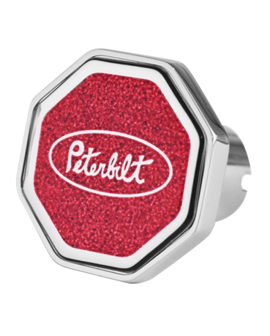 DLPCK-PB1-O-5781-Peterbilt Oval Logo Octagon Knob Metallic Red 481 DLPCK-PB1-O-5781-Peterbilt Oval Logo Octagon Knob Metallic Red 481