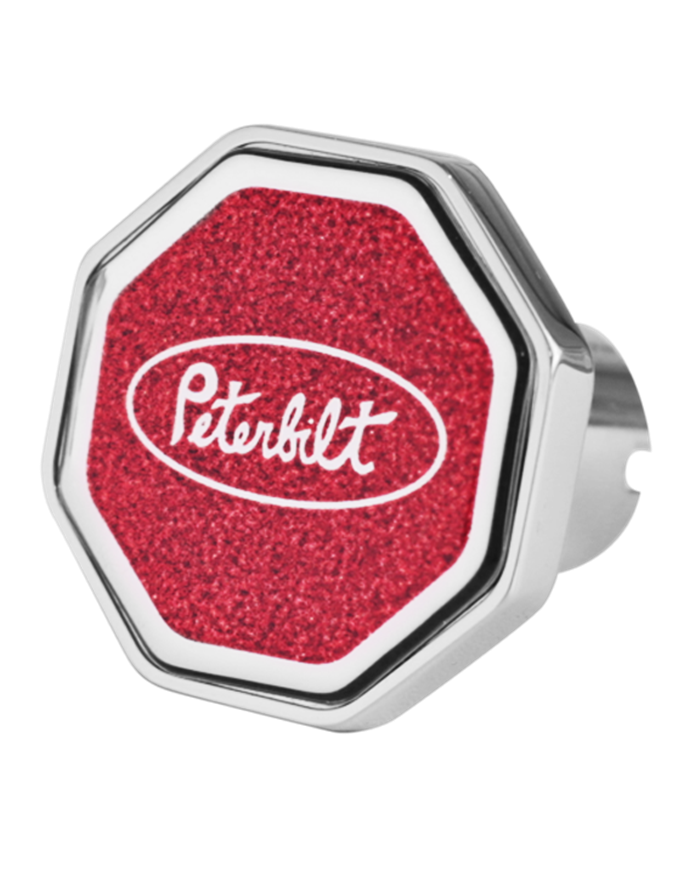 DLPCK-PB1-O-5781-Peterbilt Oval Logo Octagon Knob Metallic Red 481