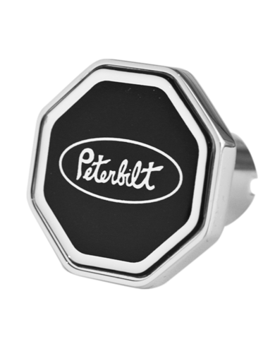 DLPCK-PB1-O-6090-Peterbilt Oval Logo Octagon Knob Black 190 DLPCK-PB1-O-6090-Peterbilt Oval Logo Octagon Knob Black 190