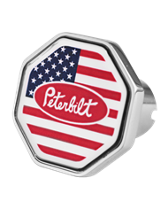 DLPCK-PB1-O-USA-Peterbilt Logo Octagon Knob US Flag Red/Chrome