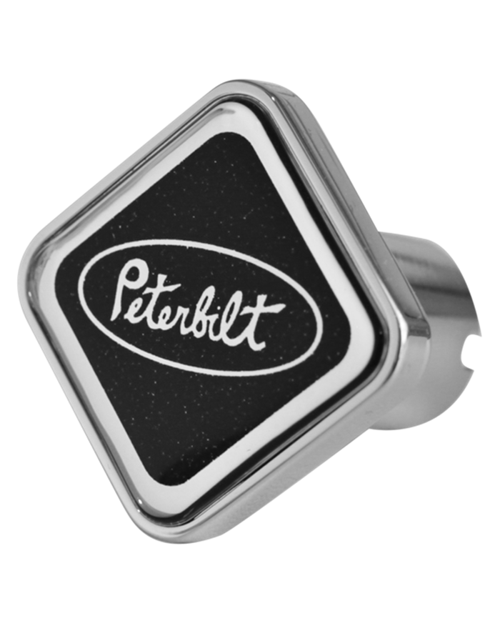 DLPCK-PB1-S-5778-Peterbilt Oval Logo Square Knob Metallic Black 195