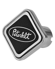 DLPCK-PB1-S-5778-Peterbilt Oval Logo Square Knob Metallic Black 195