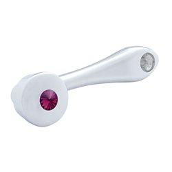 UP24019-Chrome Die-Cast Window Crank With 16-Spline 7/16  OD Adapter - Purple Crystal