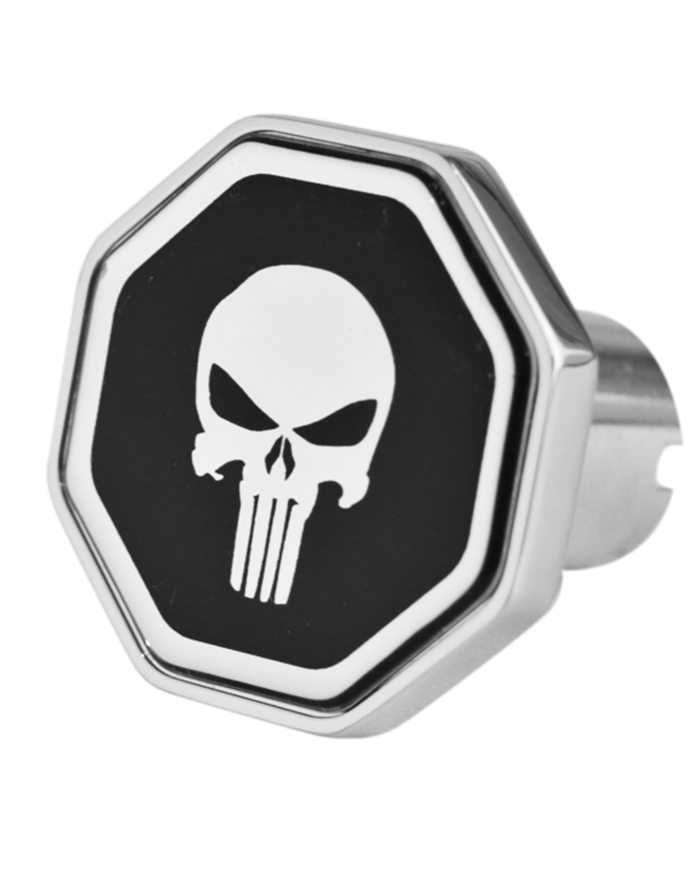 DLPCK-PUN-O-6090-Punisher Logo Octagon Knob Black/Chrome 190