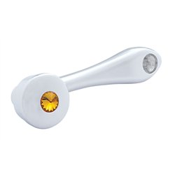 UP24022-Chrome Die-Cast Window Crank With 3/8  Square Adapter - Amber Crystal