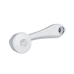 UP24022-1-Chrome Die-Cast Window Crank With 3/8  Square Adapter - Indented