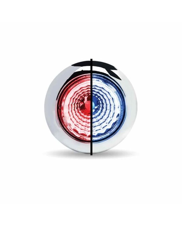 TXTLED-BX1RB-Mini Button Dual Revolution Red/Blue LED with Reflector & Silicone Locking Ring (1 Diode)