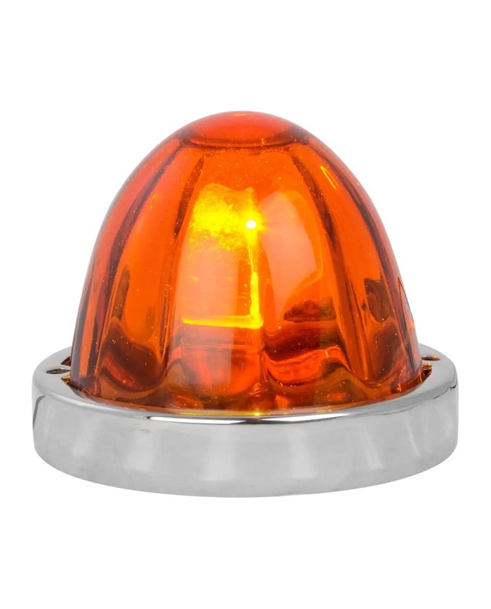 GG79750-DARK AMBER WATERMELON GLASS FLUSH MOUNT LIGHT KIT, 1 WIRE