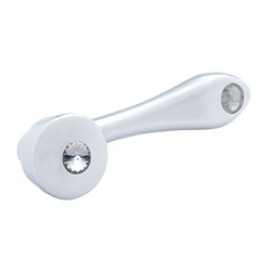 UP24024-Chrome Die-Cast Window Crank With 3/8  Square Adapter - Clear Crystal