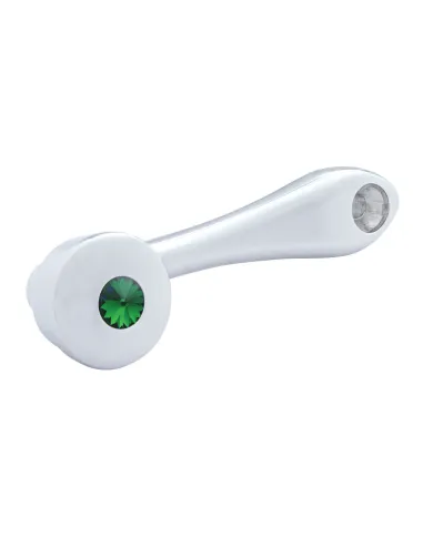 UP24025-Chrome Die-Cast Window Crank With 3/8  Square Adapter - Green Crystal