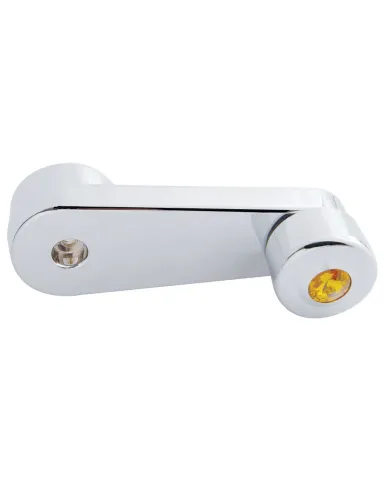 UP24031-Chrome Window Crank With Crystal For Freightliner - Amber Crystal