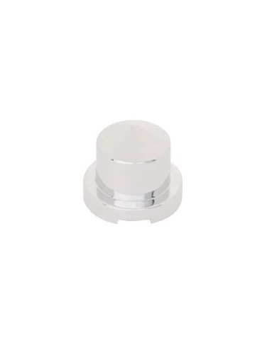 (BULK) CHROME PLASTIC 9/16" x 7/8" POINTED ROUND PUSH-ON NUT COVER FOR HEX HEAD BOLTS (BULK) CHROME PLASTIC 9/16" x 7/8" POINTED ROUND PUSH-ON NUT COVER FOR HEX HEAD BOLTS