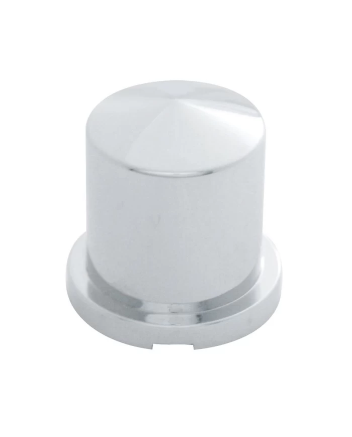 (BULK) CHROME PLASTIC 1 1/8" x 1 7/8" POINTED ROUND PUSH-ON NUT COVER FOR HEX HEAD BOLTS (BULK) CHROME PLASTIC 1 1/8" x 1 7/8" POINTED ROUND PUSH-ON NUT COVER FOR HEX HEAD BOLTS