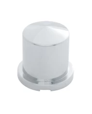 (BULK) CHROME PLASTIC 1 1/8" x 1 7/8" POINTED ROUND PUSH-ON NUT COVER FOR HEX HEAD BOLTS (BULK) CHROME PLASTIC 1 1/8" x 1 7/8" POINTED ROUND PUSH-ON NUT COVER FOR HEX HEAD BOLTS