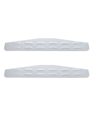 (CARD) CHROME 4" x 24" LOUVER BOTTOM PLATE W/ STUDS - NO LIP (CARD) CHROME 4" x 24" LOUVER BOTTOM PLATE W/ STUDS - NO LIP