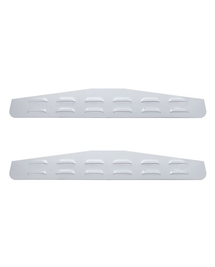 (CARD) CHROME 4" x 24" LOUVER BOTTOM PLATE W/ STUDS - NO LIP (CARD) CHROME 4" x 24" LOUVER BOTTOM PLATE W/ STUDS - NO LIP