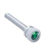 UP24054-Chrome Long Dash Screw With Green Crystal For Freightliner (2-Pack)