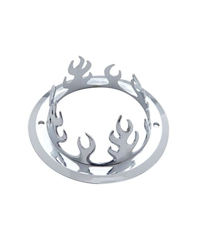 (CARD) CHROME PLASTIC FLAME TANKER HONDA LIGHT BEZEL (CARD) CHROME PLASTIC FLAME TANKER HONDA LIGHT BEZEL