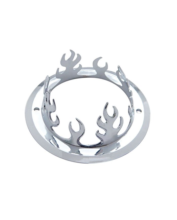 (CARD) CHROME PLASTIC FLAME TANKER HONDA LIGHT BEZEL (CARD) CHROME PLASTIC FLAME TANKER HONDA LIGHT BEZEL