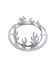 (CARD) CHROME PLASTIC FLAME TANKER HONDA LIGHT BEZEL (CARD) CHROME PLASTIC FLAME TANKER HONDA LIGHT BEZEL