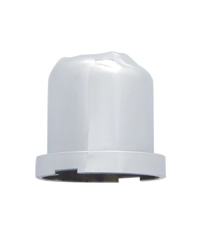 (BULK) CHROME PLASTIC 1 1/8" x 1 7/8" SKULL NUT COVER (BULK) CHROME PLASTIC 1 1/8" x 1 7/8" SKULL NUT COVER