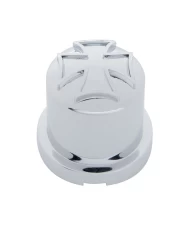 (BULK) CHROME PLASTIC 3/4" x 1 1/2" IRON CROSS NUT COVER (BULK) CHROME PLASTIC 3/4" x 1 1/2" IRON CROSS NUT COVER