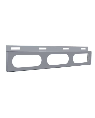 (BULK) STAINLESS STEEL TOP MUD FLAP LIGHT BRACKET W/ 3 OVAL LIGHT CUTOUT (BULK) STAINLESS STEEL TOP MUD FLAP LIGHT BRACKET W/ 3 OVAL LIGHT CUTOUT
