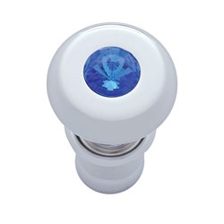 UP28480-Chrome Deluxe Cigarette Lighter With Blue Crystal