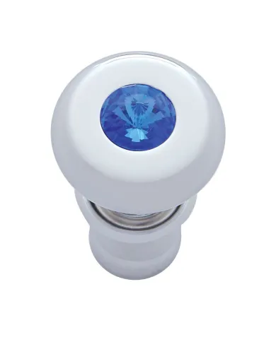 UP28480-Chrome Deluxe Cigarette Lighter With Blue Crystal