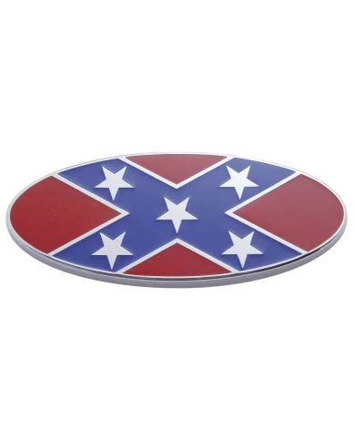 (CARD) CHROME OVAL CONFEDERATE FLAG EMBLEM (CARD) CHROME OVAL CONFEDERATE FLAG EMBLEM
