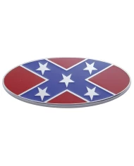 (CARD) CHROME OVAL CONFEDERATE FLAG EMBLEM (CARD) CHROME OVAL CONFEDERATE FLAG EMBLEM