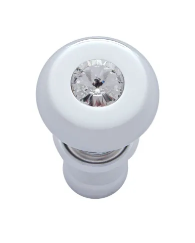 UP28481-Chrome Deluxe Cigarette Lighter With Clear Crystal